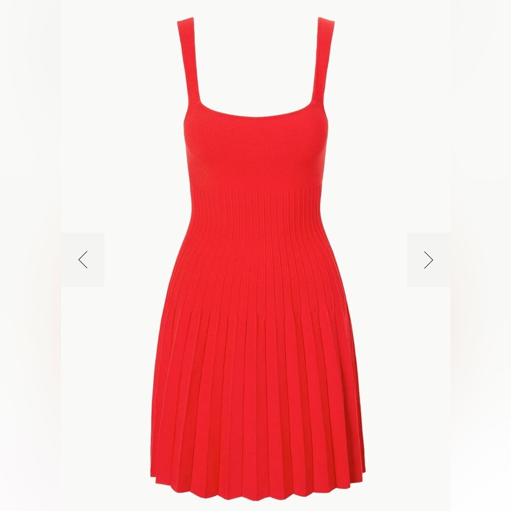 Staud mini Ellison dress red rose